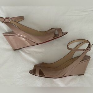 Christian Louboutin nude Sofia wedge 39